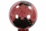 Polished Rhodonite Sphere - Madagascar #95045-1